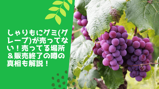 しゃりもにグミ(グレープ)が売ってない！売ってる場所＆販売終了の噂の真相も解説！